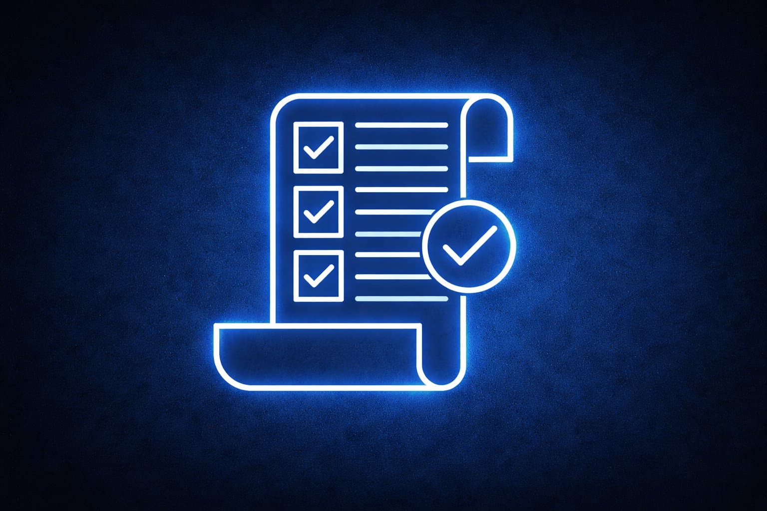 Checklist document with verification seal